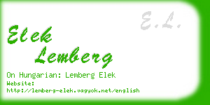 elek lemberg business card